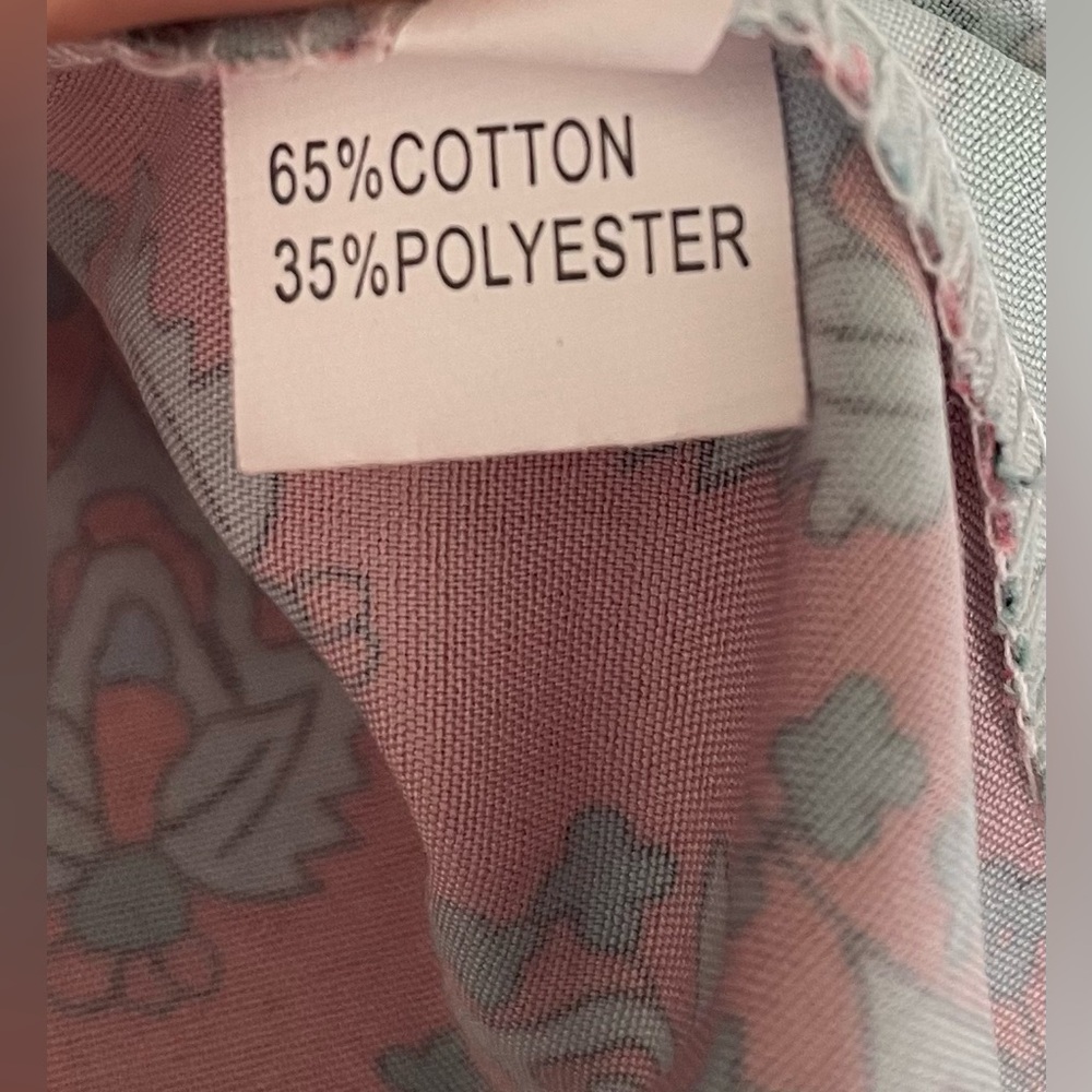 Patchwork Boho Peasant Blouse Top 2XL Floral Spring Balloon Sleeve Casual Tassel - Picture 9 of 16